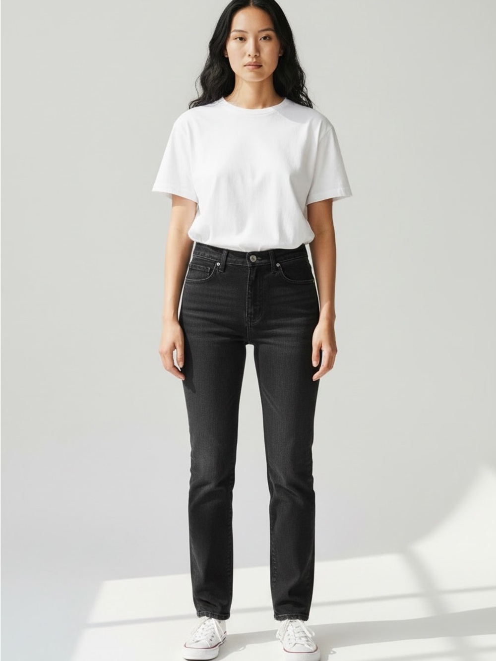 JM Classic High-Rise Stretch Straight Leg Mom Jeans Dark Wash Denim SZ 16 EUC